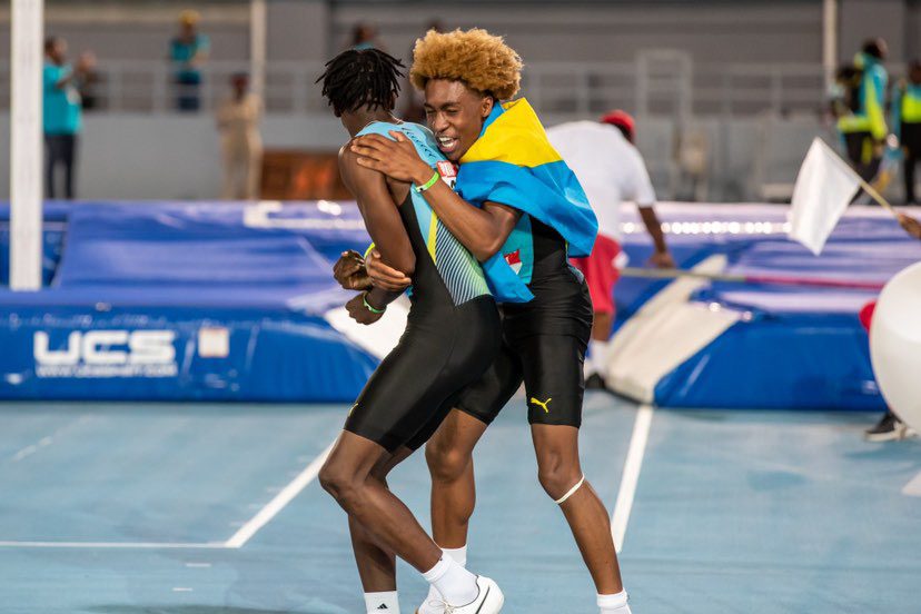Brenden Vanderpool embracing a teammate after the final
