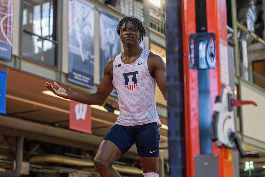 Brenden Vanderpool on the runway at the Illinois Armory