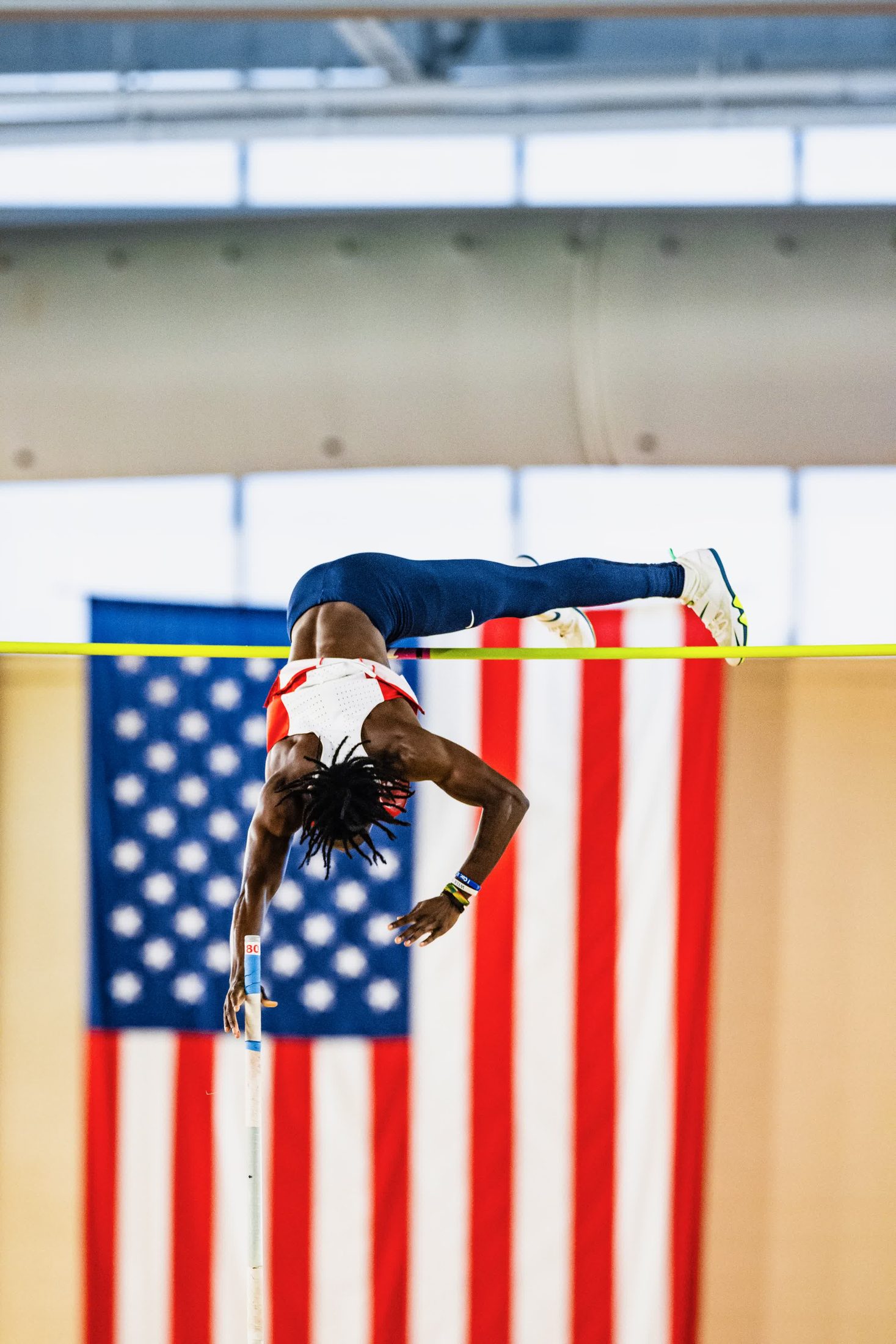 Brenden Vanderpool over the bar, UAB Vulcan Invitational, February 2025