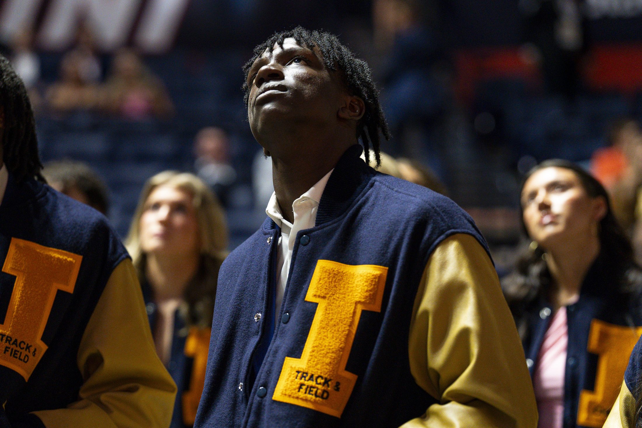 Brenden Vanderpool in the Illinois letterman jacket